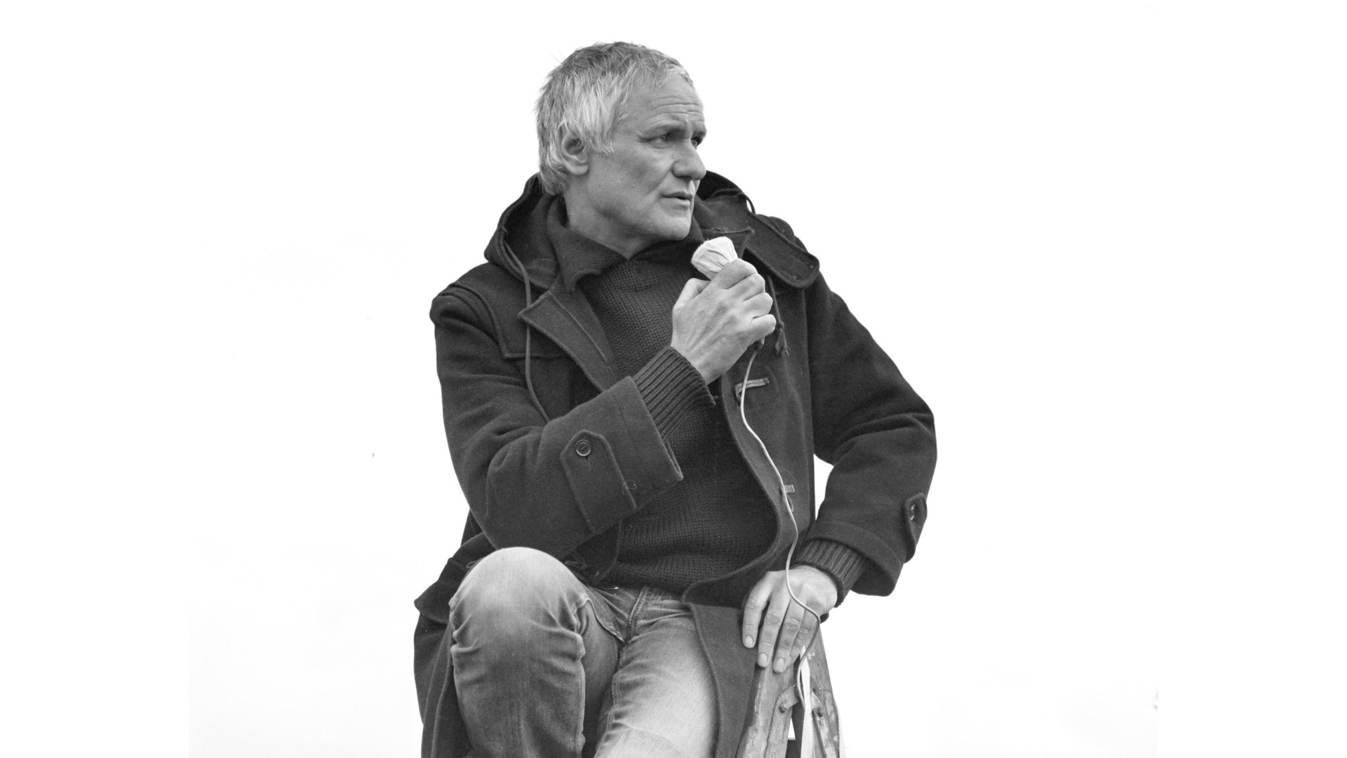 Hungarian director Miklos Jancso on set